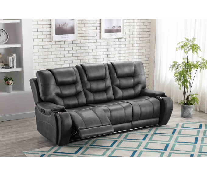 Mustang Power Reclining Sofa - Dark Grey